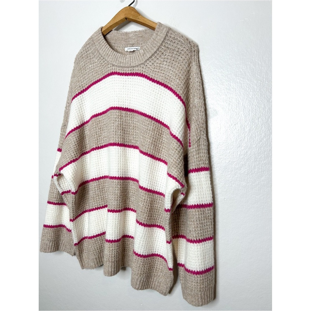 American Eagle Outfitters Oversized Chunky Knit Stripe Sweater XL - Picture 3 of 6